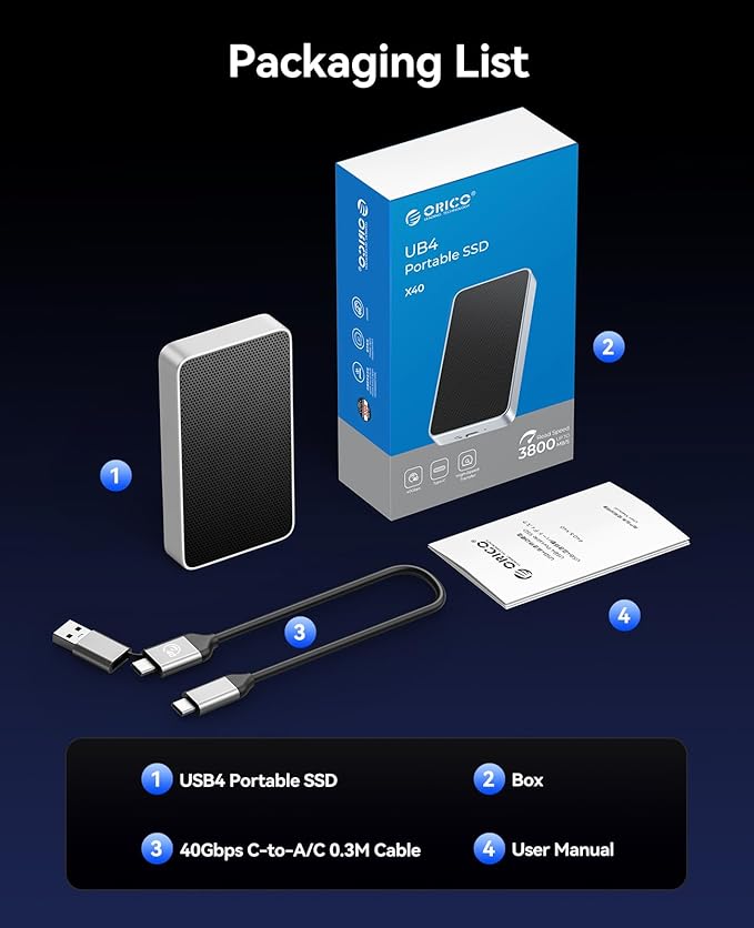 ORICO 1TB USB4.0 External SSD 3800MB/s - Image 7
