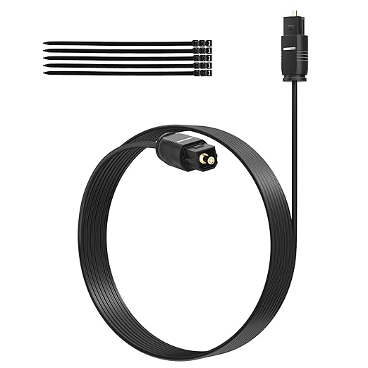 Adoreen Ultra-Thin Slim Digital Optical Audio Cable 25FT, Fiber Optic SPDIF by Adoreen