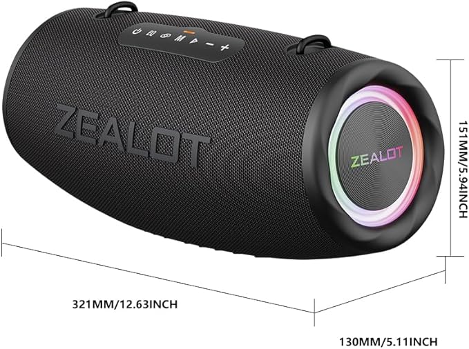 ZEALOT 80W Portable Bluetooth Speaker, Stereo Sound - Image 10