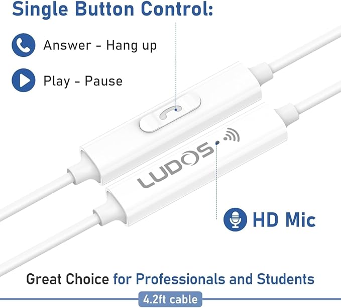 LUDOS Clamor USB C Headphones for iPhone 16 15 Pro Max Plus iPad Pro, 5 Years - Image 3