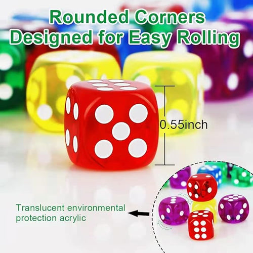 100 Pieces Colored Dice Set, Standard Bulk Colors Dices, Classroom Dice - Image 2