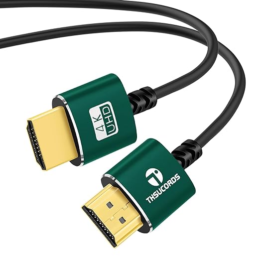 Slim HDMI Cable 1FT, Ultra Soft & Thin HDMI to HDMI Cord, Extreme Flexible & by Thsucords