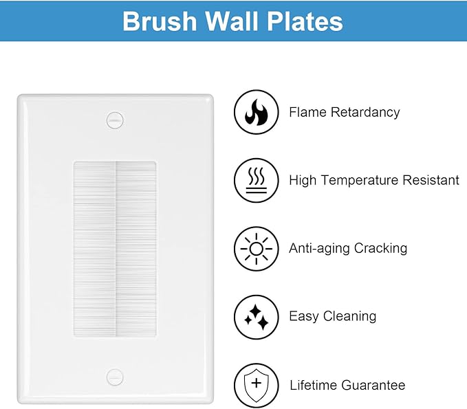 Iwillink Brush Wall Plate, Cable Pass Through Insert - Image 5