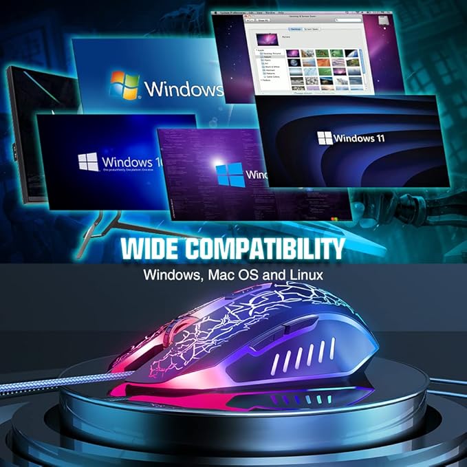 BENGOO Gaming Mouse Wired, Ergonomic Gamer Laptop PC Optical Computer Mice - Image 4