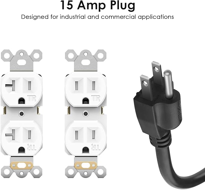 JUNNUJ 20 Amp Power Strip Surge Protector 4800J, Heavy Duty 8 Outlet Metal - Image 2