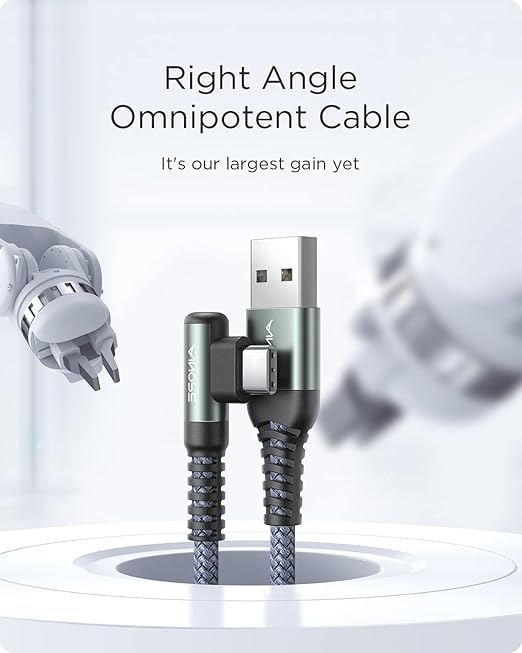 AINOPE USB to USB C Cable 6.6FT 3.1A Fast Charge, Right Angle Fast Charger Type - Image 2