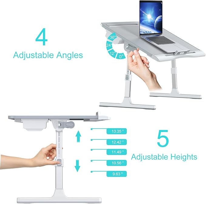 Laptop Bed Tray Desk, Foldable and Adjustable Lap Table - Image 3