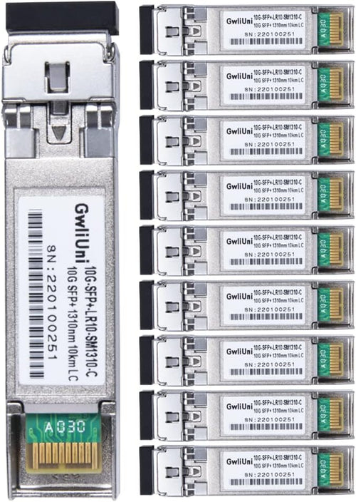 10Pcs Single Mode 10G SFP+ Fiber Module Network Transceiver, LR SM1310nm 10km by GwliUni