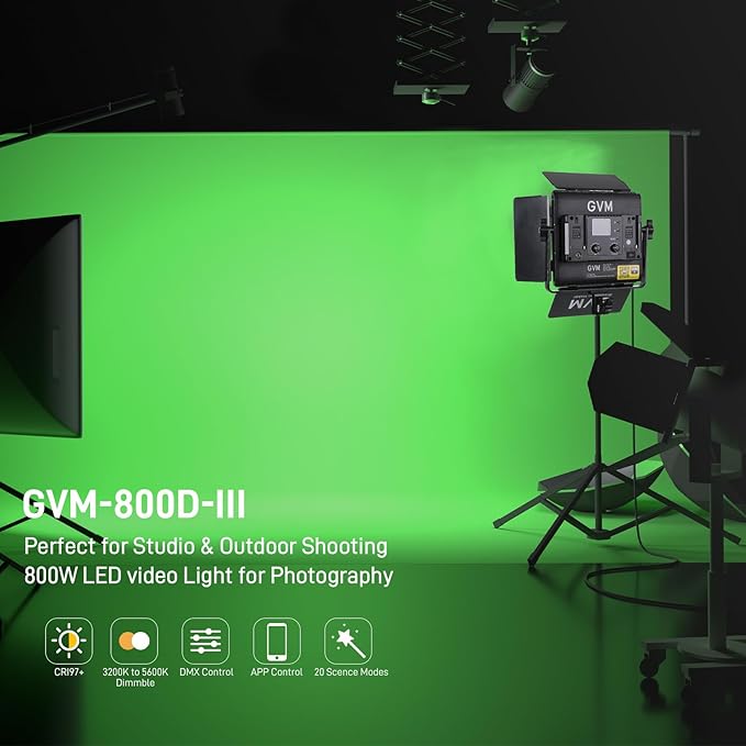 GVM 800D RGB LED Video Light, 2026 Upgraded Panel Light - Image 3