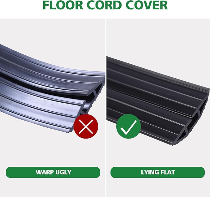 10ft Floor Cable Cover Heavy Duty PVC Cord Cover Wire Cover to Prevent Trip - Image 6