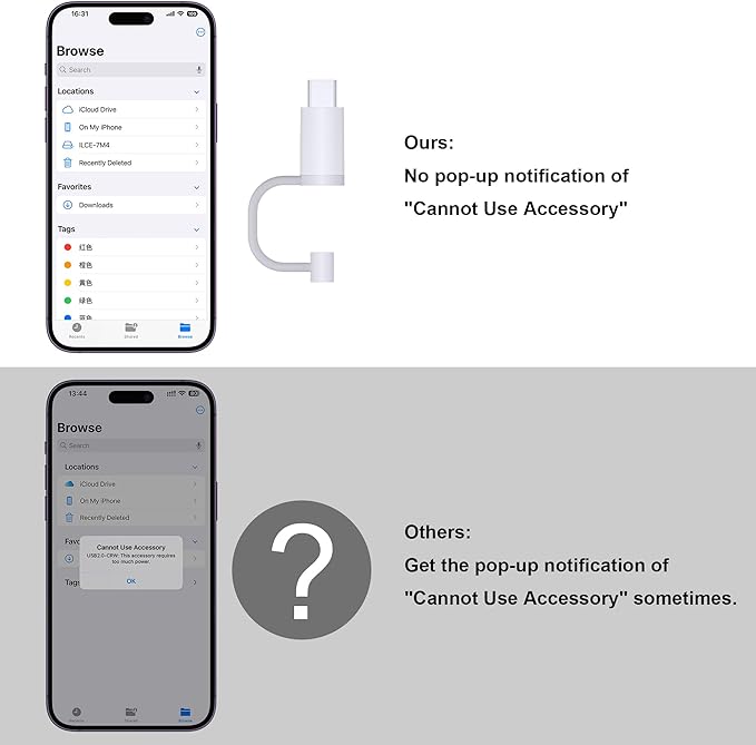 SD Card Reader for iPhone, 4 in 1 USB C and Lightning to CF/SD/MS/TF Card - Image 7