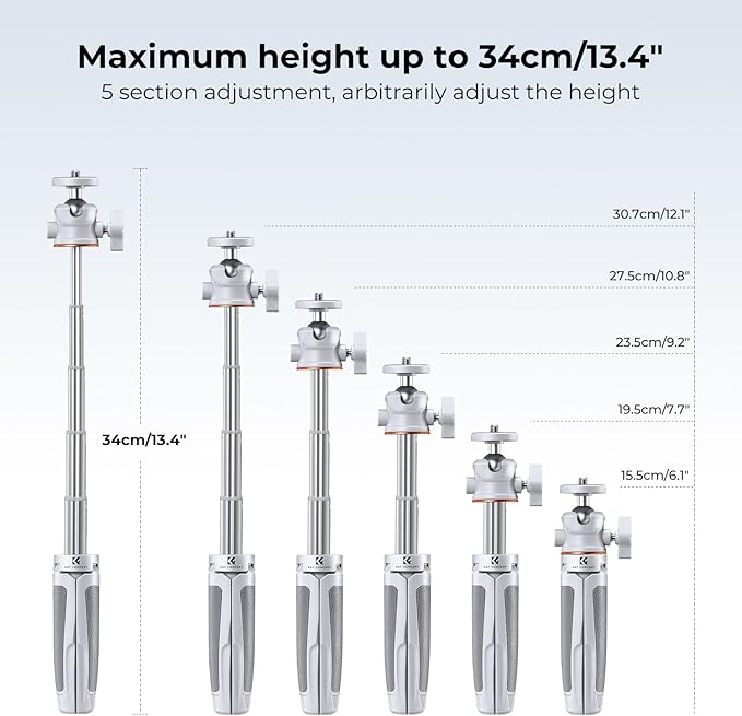 K&F Concept Selfie Stick Tripod, 360 Degree Rotation Mini Phone Stand - Image 2