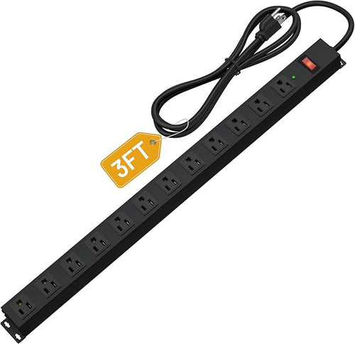 12 Outlet Long Power Strip Surge Protector by CFMASTER