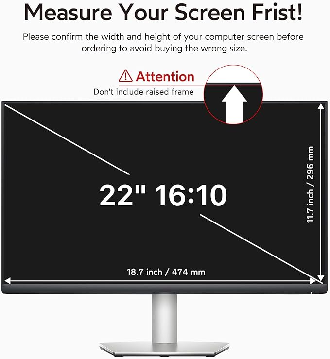BERSEM 22 Inch Monitor Computer Privacy Screen Filter - Image 6