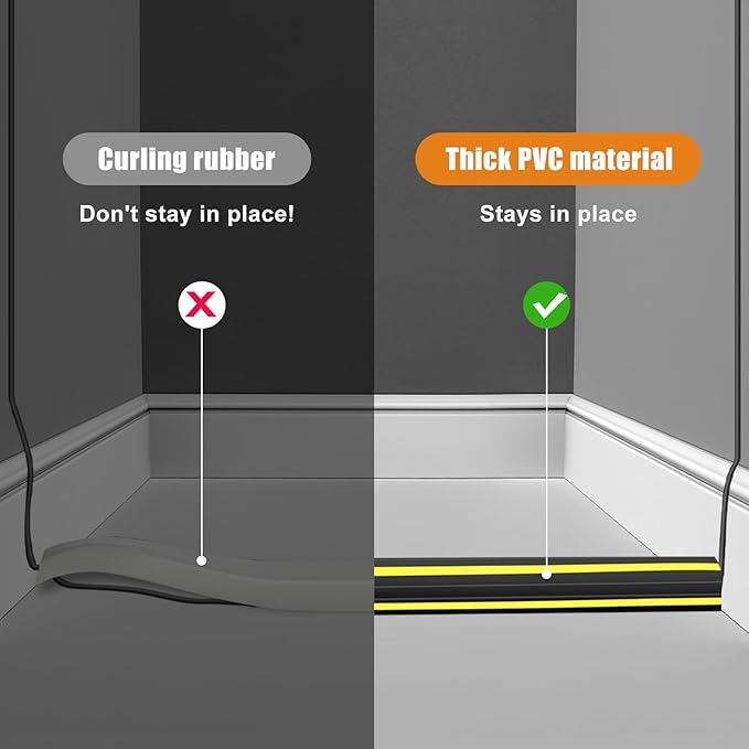 6.5 ft Cord Covers for Wires on Floor, Heavy Duty PVC Duct Floor Cord Cover - Image 6