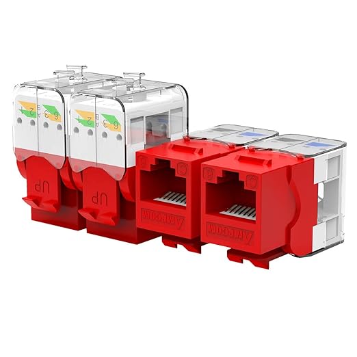 AMPCOM CAT6 Keystone Jack Tool-Less RJ45 UTP, No Punch-Down Tool Required by AMPCOM