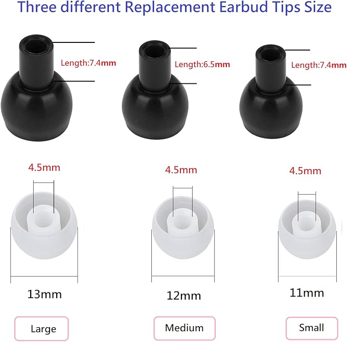 36 Pieces Large Earbud Tips Soft and Comfortable Ear Bud Replacement Pieces - Image 2