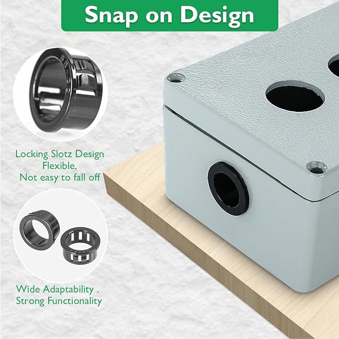 225 Pcs 8 Sizes Cable Snap-in Knockout Insulating Bushing Grommets Assortment - Image 5