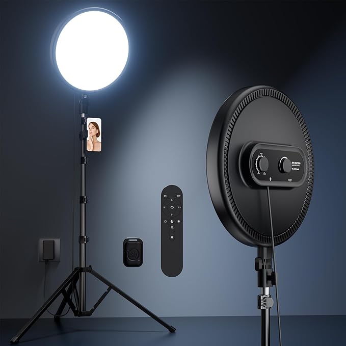 Weilisi Ring Light with 72" Tripod Stand and Phone Holder, 6500K Full-Screen by Weilisi