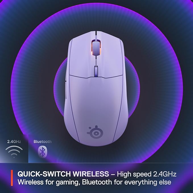 SteelSeries Rival 3 Wireless Gen 2 Gaming Mouse — 2.4GHz and Bluetooth — 18000 - Image 3