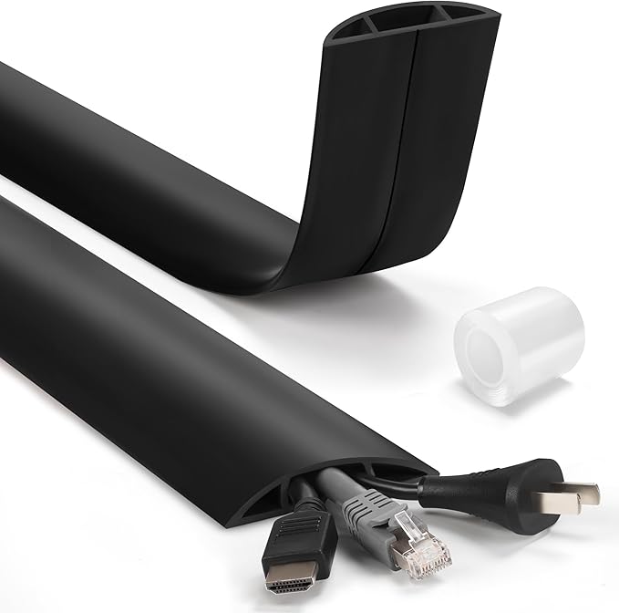 6ft Heavy Duty Cord Hider for Floor, Hide Electrical Wires, Protector by LZEOY