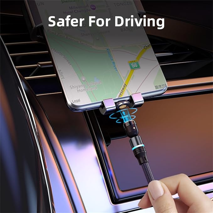 Magnetic Charging Cable 540° Rotation 3A Fast Charging Data Sync 3 in 1 - Image 6