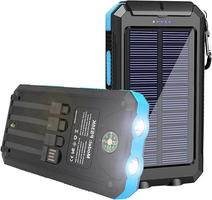 Solar Charger, 20000mAh Portable Type-C Solar Power Bank by YELOMINSolarCharger