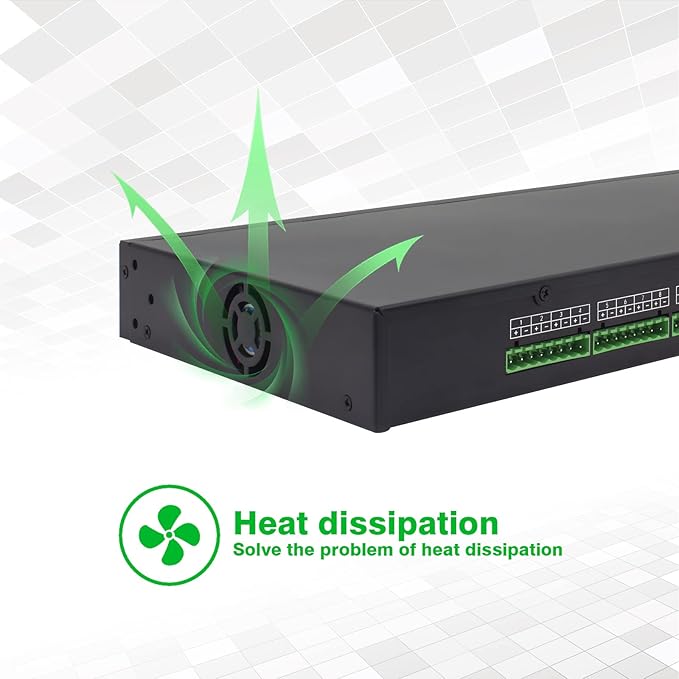 1U 18-Channel Rack Mount Power Supply – 12V 20A DC Output - Image 4