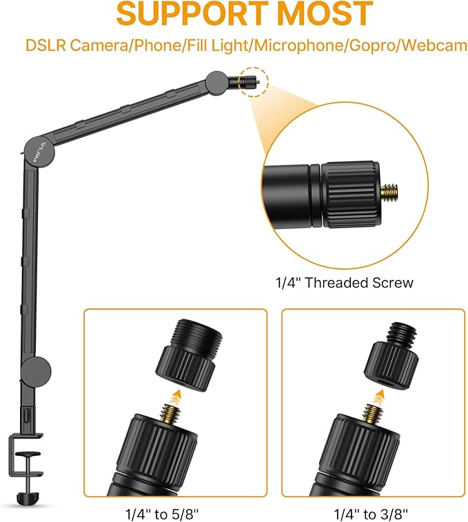 PICTRON VIJIM LS25 Camera Desk Mount, Flexible Overhead Webcam Stand - Image 3