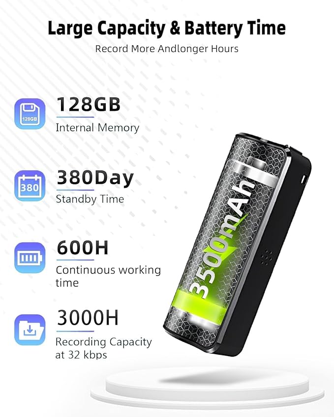 128G Magnetic Voice Recorder - Image 4