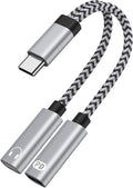 USB C Splitter, Dual USB C Headphone and Charger Adapter by Ououdee