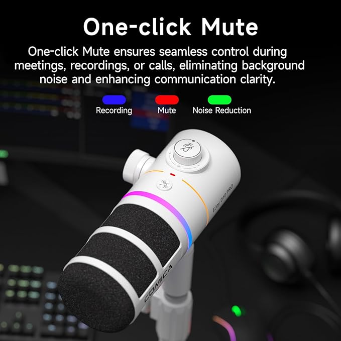 EJoy D10 PRO Wireless USB Gaming Microphone – RGB Dynamic Mic - Image 8