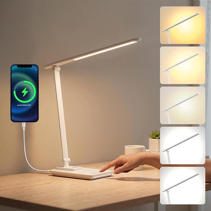 TECHNOVA LED Desk Lamp with 5 Color Temperatures | Sliding Stepless Dimming & - Image 8