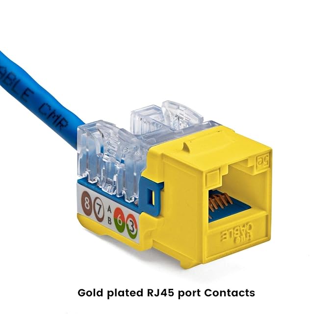 TRUE CABLE Cat5e Keystone Jack, Unshielded, 90 Degree Punch-Down, PoE++ 100W - Image 6