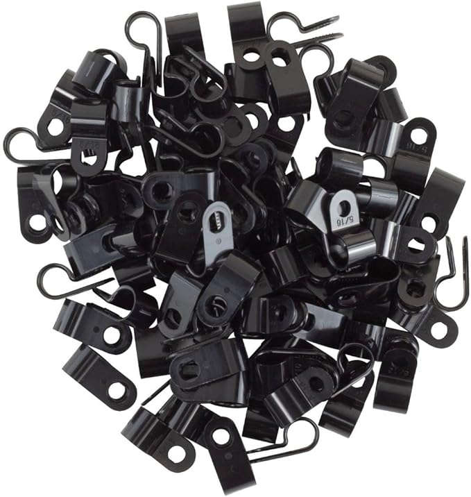 GTSE Black Nylon Plastic Cable Clamps, 5/16" Screw Mounts - Image 3