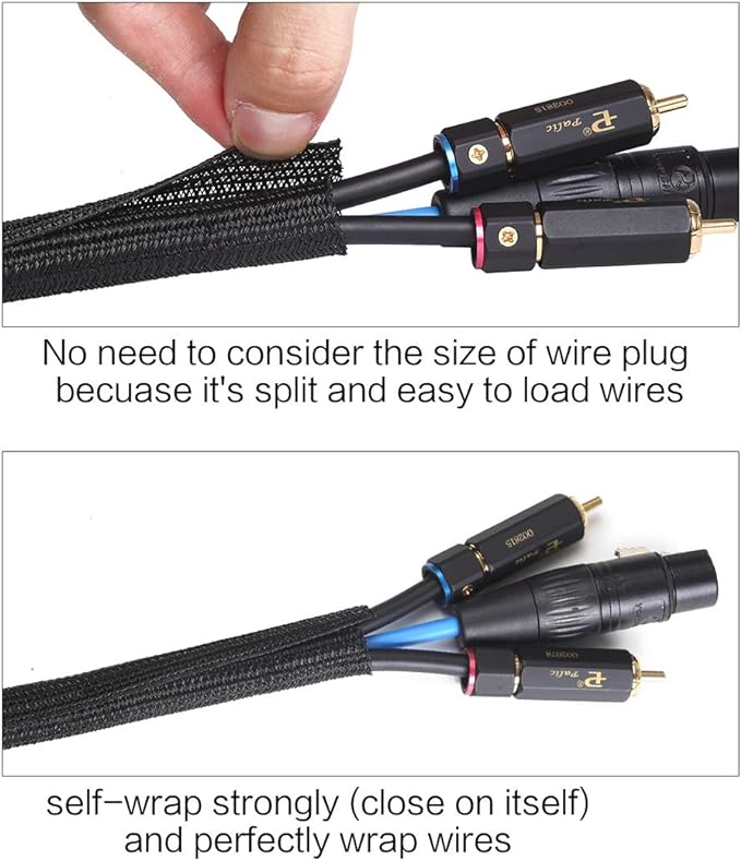 Alex Tech 10ft - 1/2 inch Cord Protector Wire Loom Tubing Cable Sleeve Split - Image 2