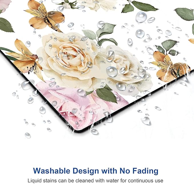 Mouse Pad, Vintage Roses Flower Floral Mouse Pad Rectangle Custom Designs - Image 5