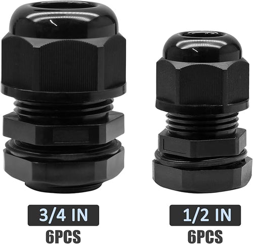 12 Pcs Nylon Cable Glands - Image 2