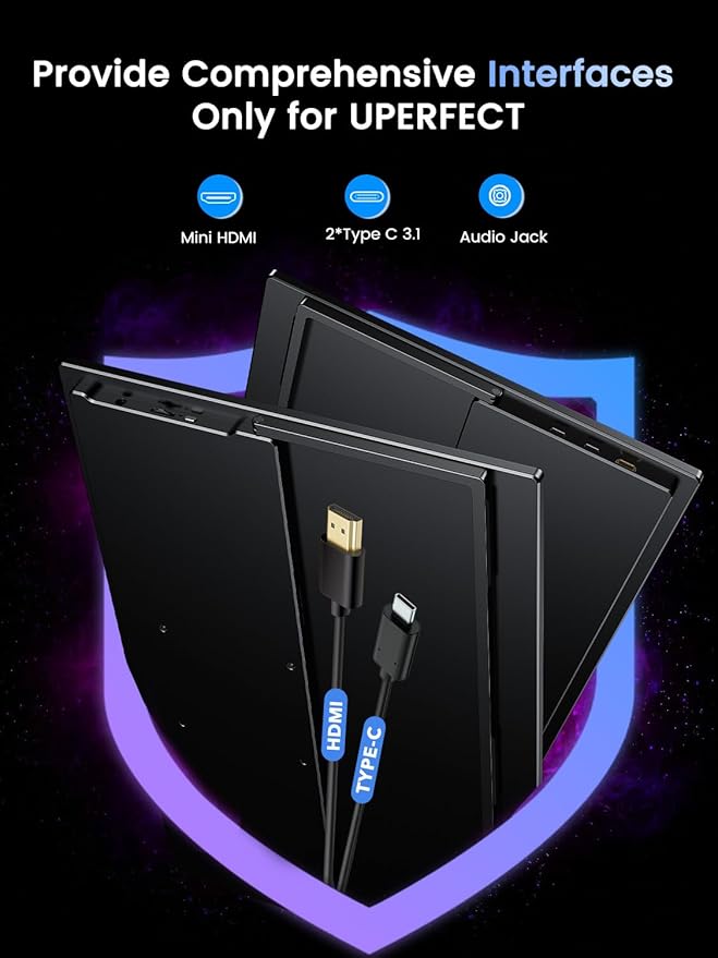 UPERFECT Portable Monitor 4K 120HZ QLED 17.3" | 0.1ms Gaming Monitor, 500 Nits - Image 9