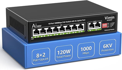 10-Port Gigabit PoE Switch by Vimin