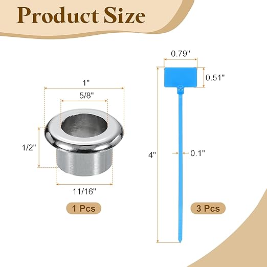 uxcell Desk Grommet, 11/16" Zinc Alloy Cable Hole Cover Wire Cord Organizer - Image 2