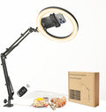 10" LED Ring Light with Overhead Phone Stand, CRI≥95 1200lm Dimmable Lighting by Unknown