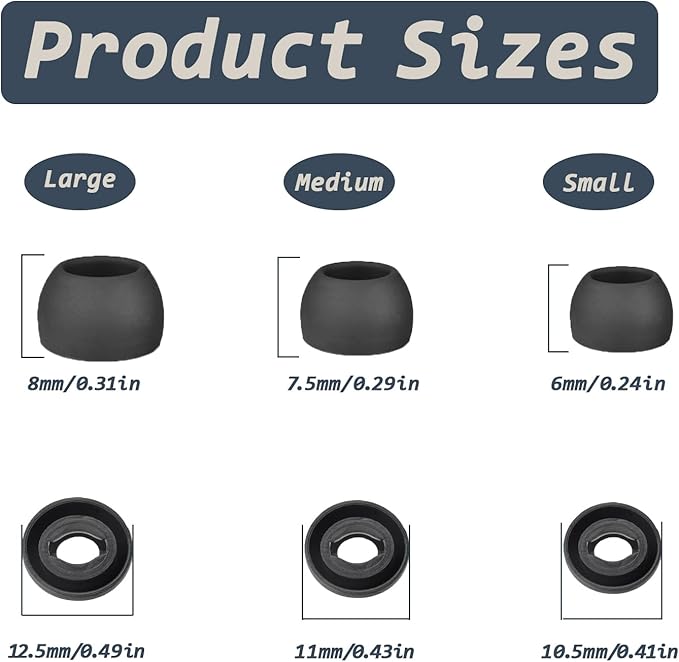 6 Pairs Replacement Eartips for Samsung Galaxy Buds Pro Headphones, Silicone - Image 4