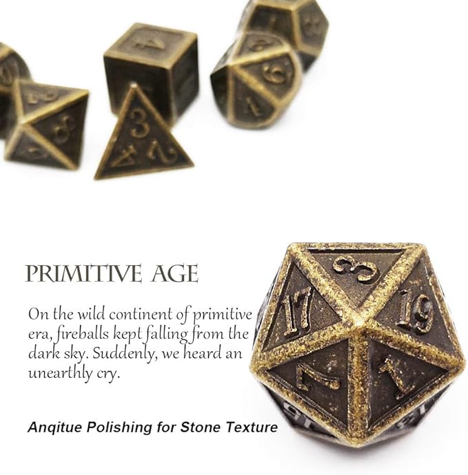 Haxtec DND Metal Dice Set 7PCS D&D Dice of D20 D12 D10 D8 D6 D4 Compatible - Image 3