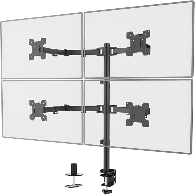 WALI Quad Monitor Desk Mount, 4 Monitor Stand Fits Heavy Duty Computer Screen - Image 4