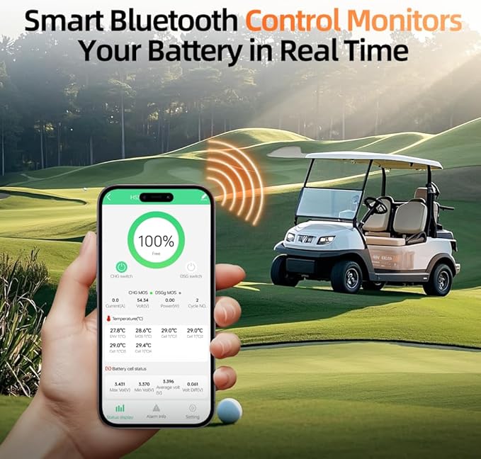 48V 100Ah Golf Cart LiFePO4 Lithium Battery - Image 4