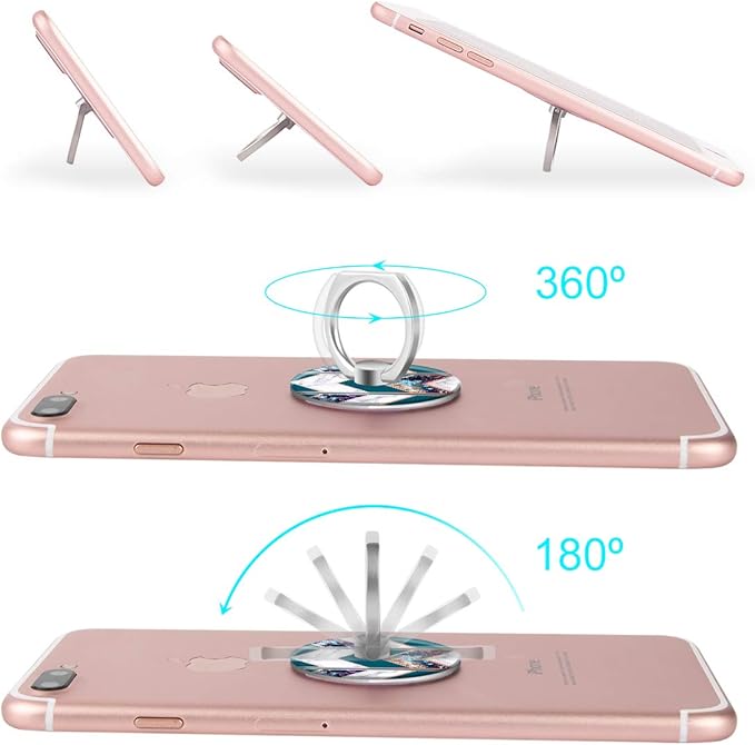 Bonoma Phone Ring Grip, 3 Pack Wave Geometric Marble 360 Degree Rotation 180 - Image 4