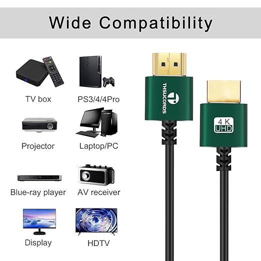 Slim HDMI Cables 25FT, Ultra Soft & Thin HDMI to HDMI Cord, Extreme Flexible & - Image 4