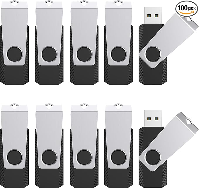 TOPESEL 100 Pack 128MB USB 2.0 Flash Drive, Thumb Drive, Memory Stick, Pen Drive by TOPESEL