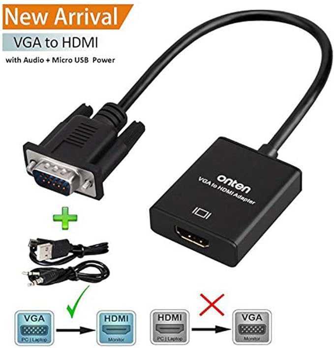 VGA to HDMI, 1080P Adapter for Computer, HDTV - Image 2